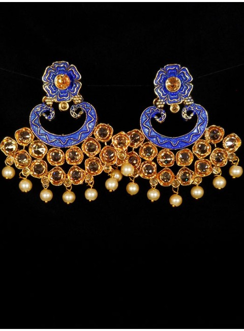 Reverse Ad Earrings With Meenakari Work